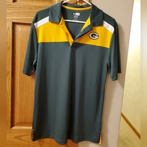 Green Bay Packers NFL Embroidered TX3 Cool Size Medium Polo Shirt